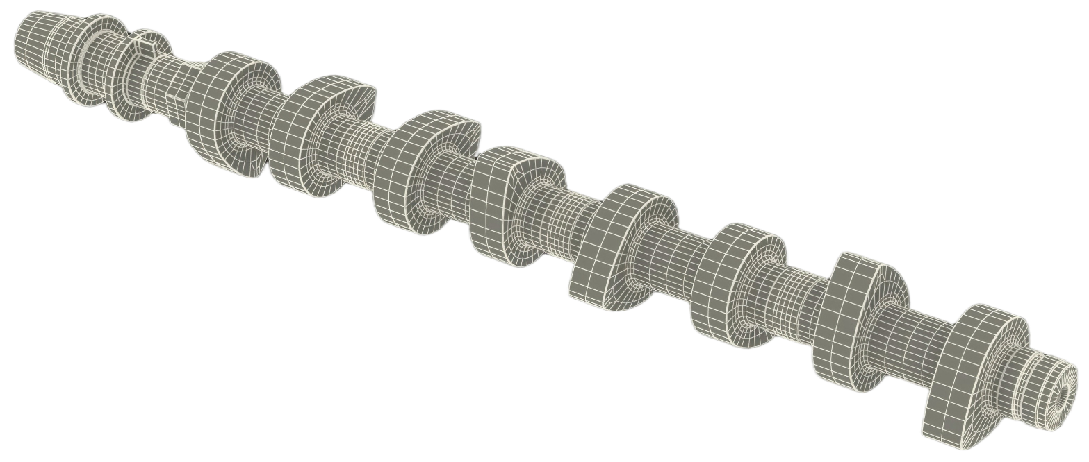 Engine crankshaft wireframe model